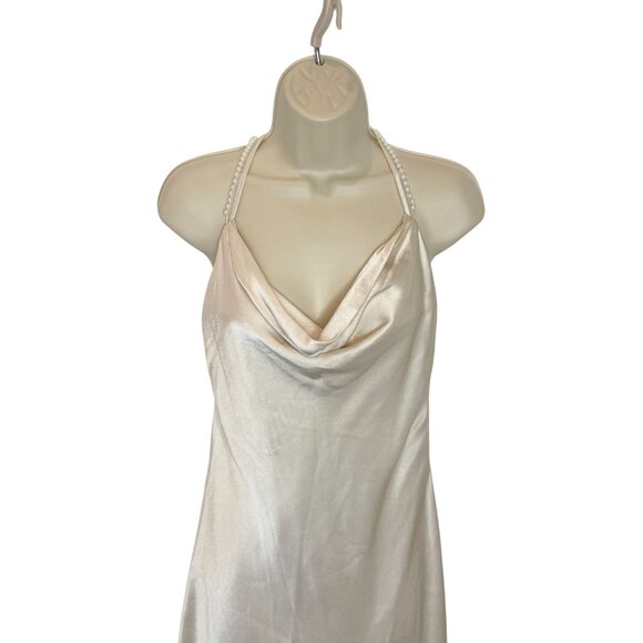 Lovers and Friends Boa Mini Dress Ivory with Pearl Straps NWT - Size S - Picture 3 of 12